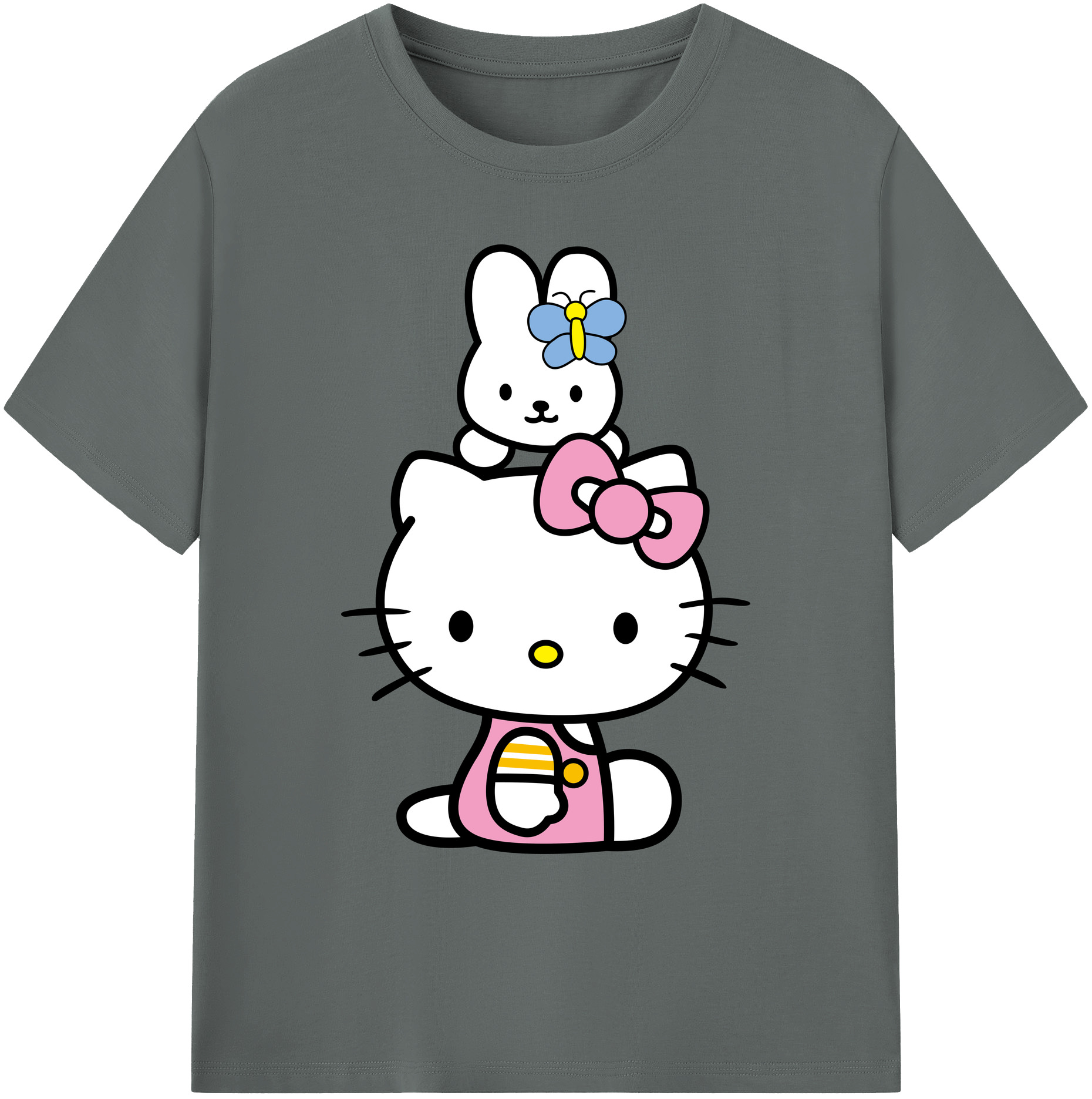 （画像用） Hello Kitty ハローキティ 綿100％ メンズ半袖Tシャツ｜肌触りやわらか＆通気性